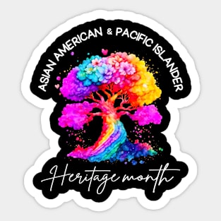 Asian American Pacific Islander Heritage Colorful Tree Sticker